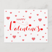 Valentijns HAPPY met rood hart Feestdagenkaart (Voorkant)