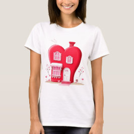 VALENTIJNS HART HUIS T-SHIRT