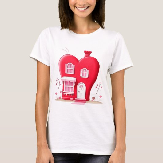 VALENTIJNS HART HUIS T-SHIRT (Voorkant)
