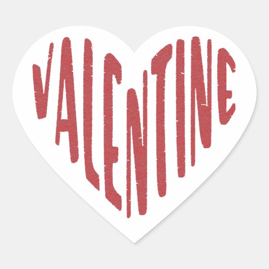 Valentijns Hart Liefde Woord Kunst Minimalistische Sticker (Voorkant)
