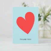 Valentijns hart pastel blauw bedankkaart (Staand voorkant)