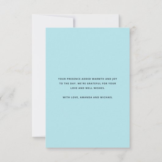 Valentijns hart pastel blauw bedankkaart (Achterkant)