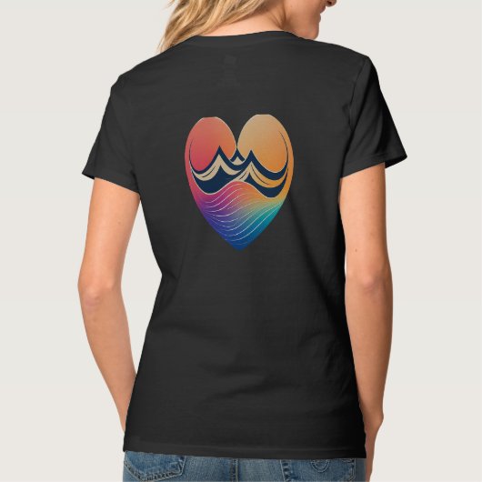 Valentijns: Hart tot Hart, Liefdessymbool V-Hals T-shirt (Achterkant)