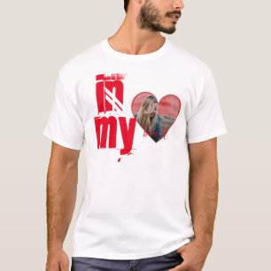 Valentijns Hart vormige gepersonaliseerde foto T-shirt