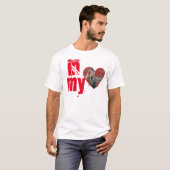 Valentijns Hart vormige gepersonaliseerde foto T-shirt (Voorkant volledig)