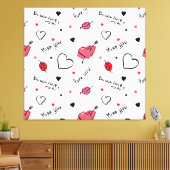 Valentijns harten pijl naadloos canvas afdruk (Insitu (Woonkamer))