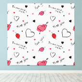 Valentijns harten pijl naadloos canvas afdruk (Insitu (Houten vloer))