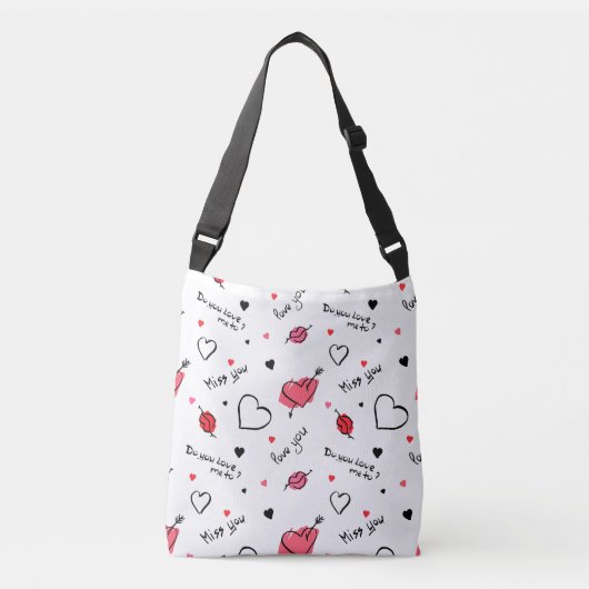 Valentijns harten pijl naadloos crossbody tas (Voorkant)