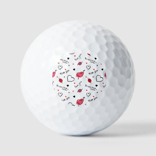 Valentijns harten pijl naadloos golfballen (Voorkant)