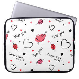 Valentijns harten pijl naadloos laptop sleeve