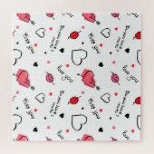 Valentijns harten pijl naadloos legpuzzel (Horizontaal)