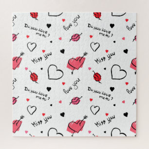 Valentijns harten pijl naadloos legpuzzel
