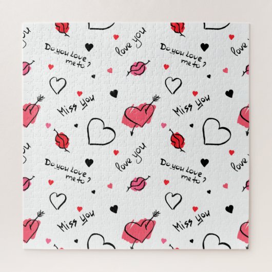 Valentijns harten pijl naadloos legpuzzel (Verticaal)