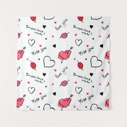 Valentijns harten pijl naadloos wandkleed (Voorkant)