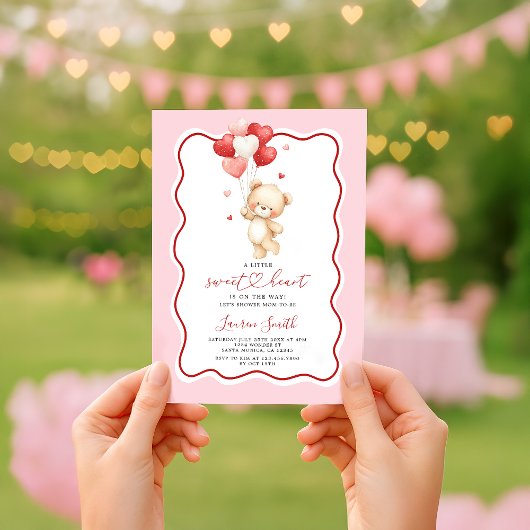 Valentijns Hartendief Teddybeer Babyshower Kaart