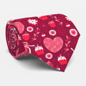 Valentijns hartenpatroon stropdas (Opgerold)
