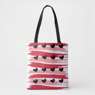 Valentijns hartenpatroon tote bag