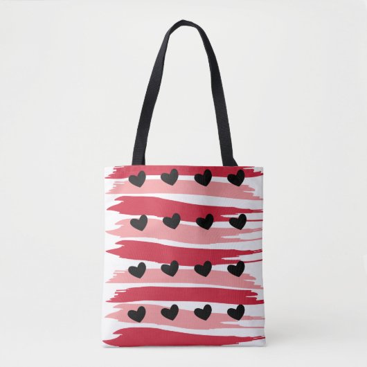 Valentijns hartenpatroon tote bag (Voorkant)