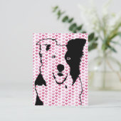 Valentijns - het Silhouet van Border collie Feestdagenkaart (Staand voorkant)