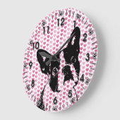 Valentijns - het Silhouet van Boston Terrier Grote Klok (Hoek)