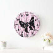 Valentijns - het Silhouet van Boston Terrier Grote Klok (Huis)