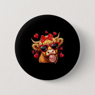 Valentijns Hoogland Koe Lollypop Coquette Strik Va Ronde Button 5,7 Cm