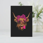 Valentijns Hooglandkoe Met Hartjes Kaart (Staand voorkant)