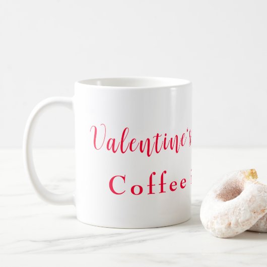 Valentijns is overschat koffie is beter koffiemok (Met donut)