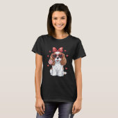Valentijns Joy Cavalier Spaniel Sweet Lollipop T-shirt (Voorkant volledig)