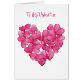 Valentijns Kaart Roos bloemblaadjes harten aangepa