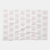 Valentijns keukenhanddoek paraplu rood hart (Horizontaal)