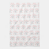Valentijns keukenhanddoek paraplu rood hart (Verticaal)