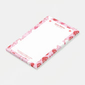 Valentijns  kleuren harten patroon post-it® notes (Schuin)