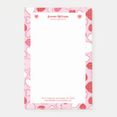 Valentijns kleuren harten patroon post-it® notes (Voorkant)