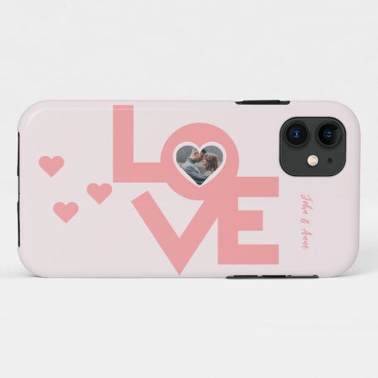 Valentijns Koppel Hart Aangepaste gepersonaliseer Case-Mate iPhone Case (Achterkant (horizontaal))