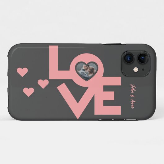 Valentijns Koppel Hart Aangepaste gepersonaliseer Case-Mate iPhone Case (Achterkant (horizontaal))