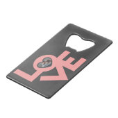 Valentijns  Koppel Hart Aangepaste gepersonaliseer Creditkaart Flessenopener (Achterkant Gekanteld)