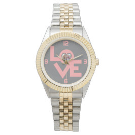 Valentijns  Koppel Hart Aangepaste gepersonaliseer Horloge