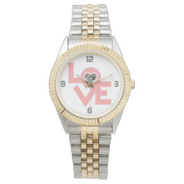 Valentijns  Koppel Hart Aangepaste gepersonaliseer Horloge