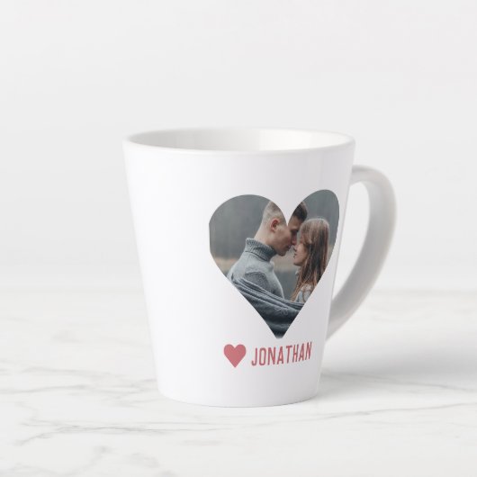 Valentijns  Koppel Hart Aangepaste gepersonaliseer Latte Mok (Rechterhoek)