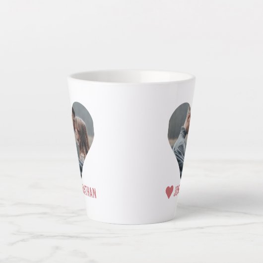 Valentijns  Koppel Hart Aangepaste gepersonaliseer Latte Mok (Voorkant)