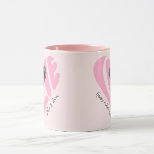 Valentijns Koppel Hart Aangepaste gepersonaliseer Mok (Midden)