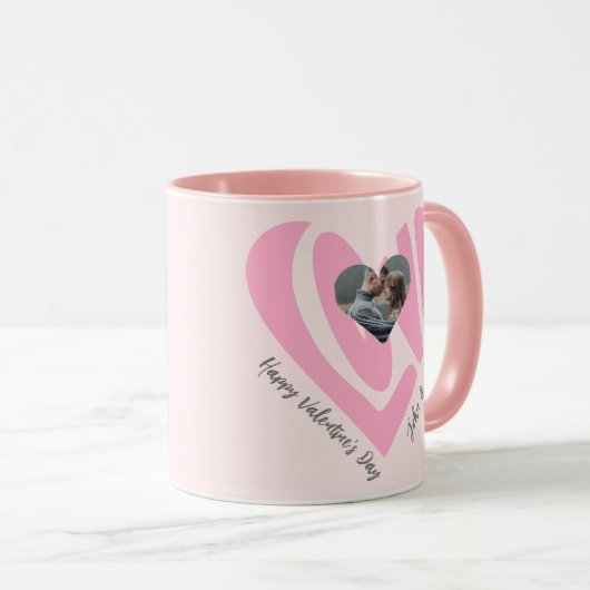 Valentijns Koppel Hart Aangepaste gepersonaliseer Mok (Voorkant rechts)