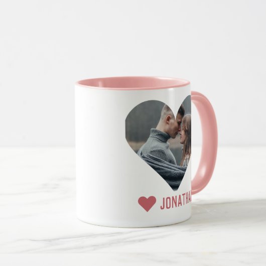 Valentijns Koppel Hart Aangepaste gepersonaliseer Mok (Voorkant rechts)