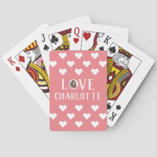 Valentijns Koppel Hart Aangepaste gepersonaliseer Pokerkaarten