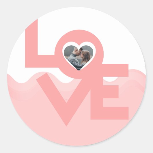 Valentijns  Koppel Hart Aangepaste gepersonaliseer Ronde Sticker (Voorkant)