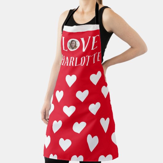 Valentijns  Koppel Hart Aangepaste gepersonaliseer Schort (Insitu)