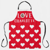 Valentijns  Koppel Hart Aangepaste gepersonaliseer Schort (Voorkant)