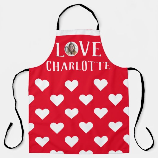 Valentijns  Koppel Hart Aangepaste gepersonaliseer Schort (Voorkant)