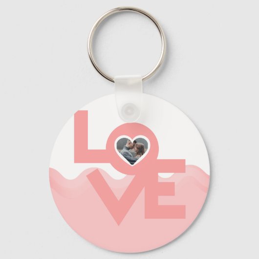 Valentijns Koppel Hart Aangepaste gepersonaliseer Sleutelhanger (Voorkant)